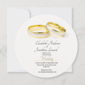 エレガントリングや輪シンプルズ結婚ラウンド招待状 招待状 (正面)