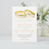 エレガントリングや輪シンプルモダン結婚式招待状 招待状 (スタンド正面)