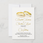 エレガントリングや輪シンプル結婚金ゴールド 招待状 (正面)