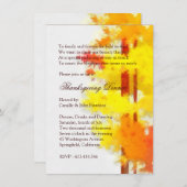 エレガントリーシンプル秋感謝祭ディナー 招待状 (正面/裏面)