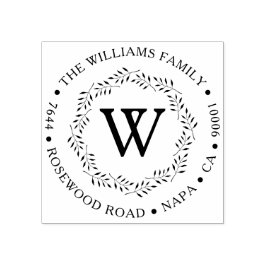 エレガントリースカスタムモノグラムの差出人住所 ラバースタンプ