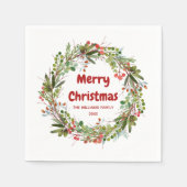 エレガントリースクリスマスのカスタマイズ スタンダードカクテルナプキン (正面)