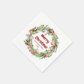 エレガントリースクリスマスのカスタマイズ スタンダードカクテルナプキン (角)