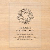エレガントリースクリスマスパーティー アクリル招待状 (正面)