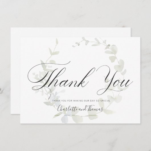 エレガントリースグ結婚リーリー サンキューカード (正面/裏面)