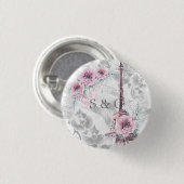 エレガントリースピンクの花。 缶バッジ (正面&裏面)