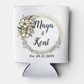 エレガントリースフローラ結婚グリッター 缶クーラー (正面)