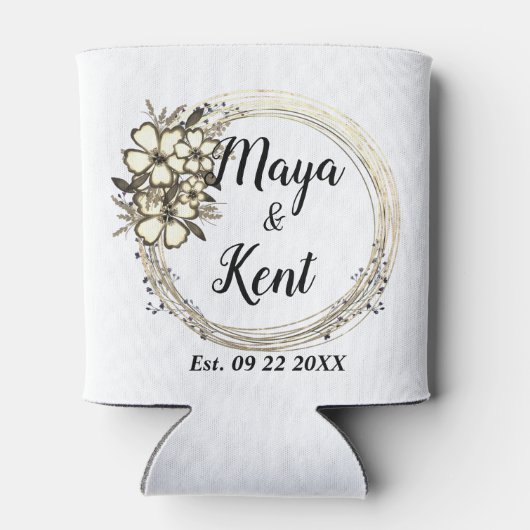 エレガントリースフローラ結婚グリッター 缶クーラー (裏面)