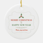 エレガントリースベビーの初めてのクリスマスカスタム写真 セラミックオーナメント (裏面)