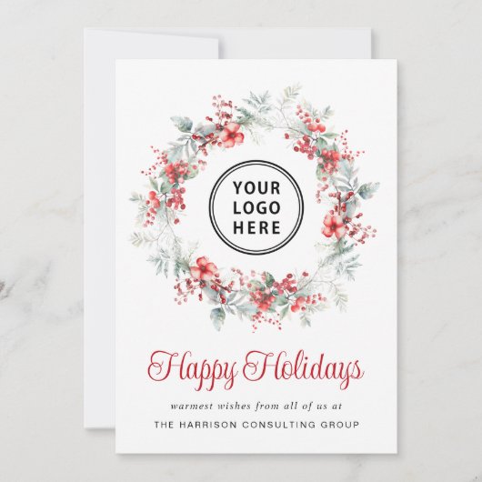 エレガントリースロゴのクリ企業のスマス シーズンカード (正面)