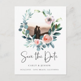 エレガントリース写真の保存日付 案内ポストカード