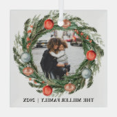 エレガントリース名と写真ガラスオーナメント ガラスオーナメント (裏面)