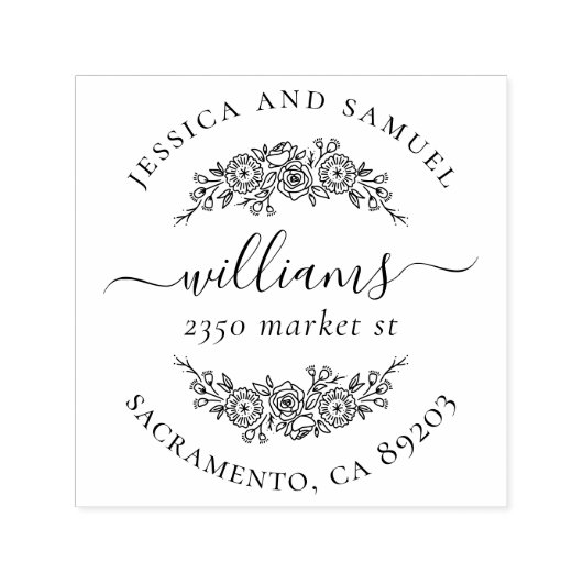 エレガントリース対タイポグラフィ差出人住所 セルフインキングスタンプ (デザイン)