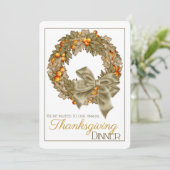 エレガントリース感謝祭ディナーパーティー招待状 招待状 (スタンド正面)