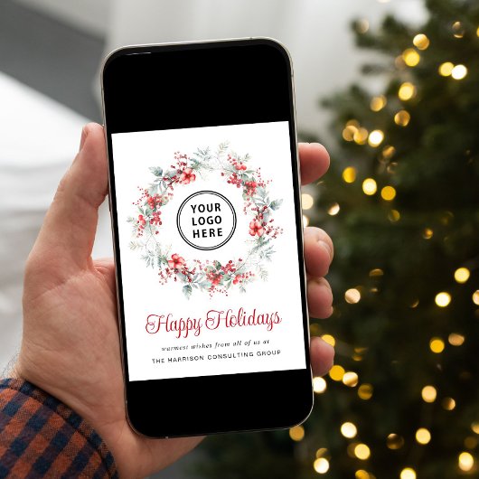 エレガントリース水彩事業ロゴクリスマス シーズンカード