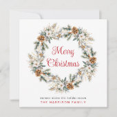エレガントリース水彩華やかなクリスマス シーズンカード (正面)