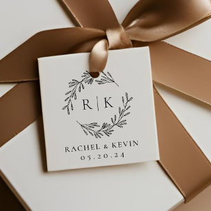 エレガントリース結婚イニシャルモノグラム フェイバータグ