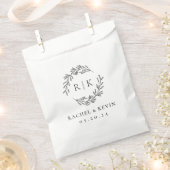 エレガントリース結婚イニシャルモノグラム フェイバーバッグ (クリップ留めされた状態)