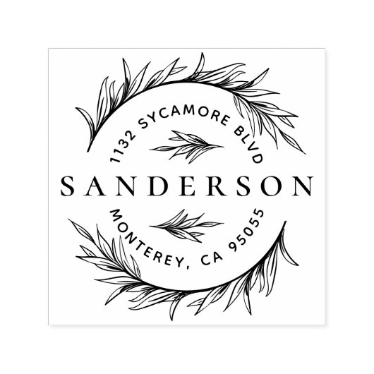 エレガントリース&クラシーレタリング差出人住所 セルフインキングスタンプ (デザイン)