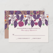 エレガントリーフレスポンスカード 招待状 (正面/裏面)