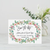 エレガントルアウ(ハワイ式宴会)熱帯フローラリース保存日付 セーブザデート (スタンド正面)