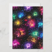 エレガントレインボーFireworks金ゴールドフレ結婚ーム 招待状 (裏面)