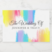 エレガントレインボーLGBTQ結婚ズパーソナライズされたミニ スパークリングワインラベル (シングルラベル)