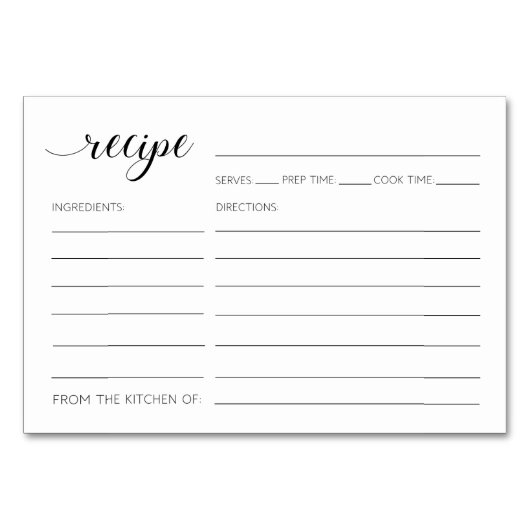 エレガントレシピカードブライダルシャワー テーブルナンバー (正面)