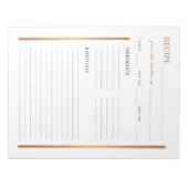 エレガントレシピシートのキッ空白のチンから ノートパッド (正面)