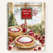 エレガントレシピ用クリスマスキッチンノート ノートブック (正面)