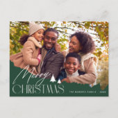 エレガントレタリングモダン写真クリスマス ポストカード (正面)