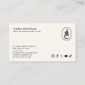 エレガントレタリングモノグラムのロゴブラック/アイボリー 名刺 (裏面)