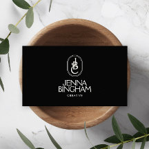 エレガントレタリングモノグラムのロゴブラック/アイボリー