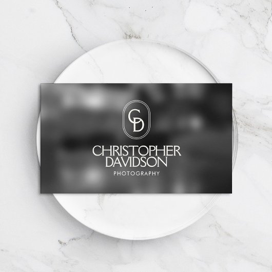 エレガントレタリングモノグラムロゴ写真の背景 名刺