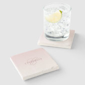 エレガントレタリング&モノグラム | バラグラデーション ストーンコースター (横)