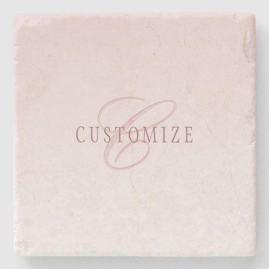 エレガントレタリング&モノグラム | バラグラデーション ストーンコースター (正面)