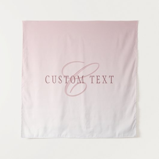 エレガントレタリング&モノグラム | バラグラデーション タペストリー (正面)