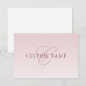 エレガントレタリング&モノグラム | バラグラデーション ノートカード (正面/裏面)