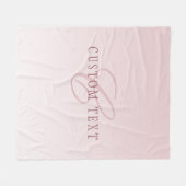 エレガントレタリング&モノグラム | バラグラデーション フリースブランケット (正面(横))