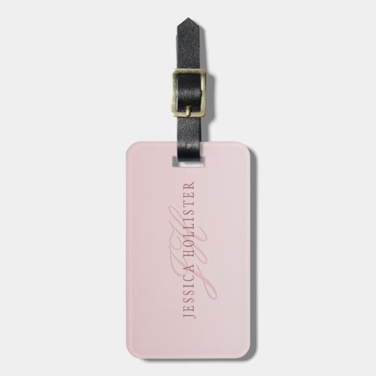 エレガントレタリング&モノグラム | バラグラデーション ラゲッジタグ (正面縦)