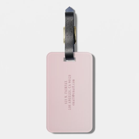 エレガントレタリング&モノグラム | バラグラデーション ラゲッジタグ (裏面縦)