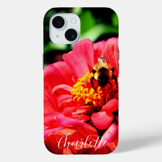 エレガントレッドフローラ写真(昆虫)マルハナバチ Case-Mate iPhoneケース (裏面)