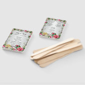 エレガントレッド素朴ローゼス結婚式 プログラムファン ハンドファン (組立なし)