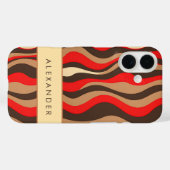 エレガントレトロの縦波ストライプ線 Case-Mate iPhoneケース (裏面 (横))
