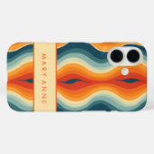 エレガントレトロの縦波ストライプ線 Case-Mate iPhoneケース (裏面 (横))
