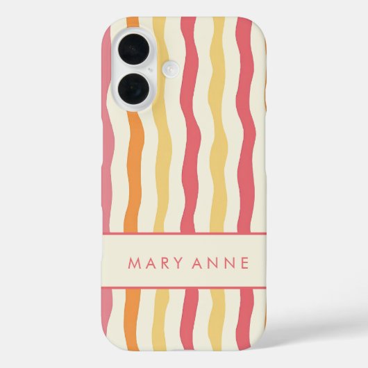 エレガントレトロの縦波ストライプ線 Case-Mate iPhoneケース (裏面)