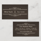 エレガントレトロはさみ美容師理容師店 名刺 (正面/裏面)