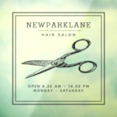 エレガントレトロはさみ – ヘアサミニマルロン ウィンドウサイン (シート3)