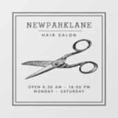 エレガントレトロはさみ – ヘアサミニマルロン ウィンドウサイン (シート)