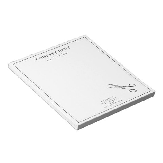 エレガントレトロはさみ – ヘアサミニマルロン ノートパッド (アングル)